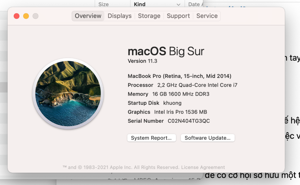 macbook pro 2014 15 inch cũ
